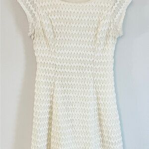 Sharagano Cream Textured Mini Dress